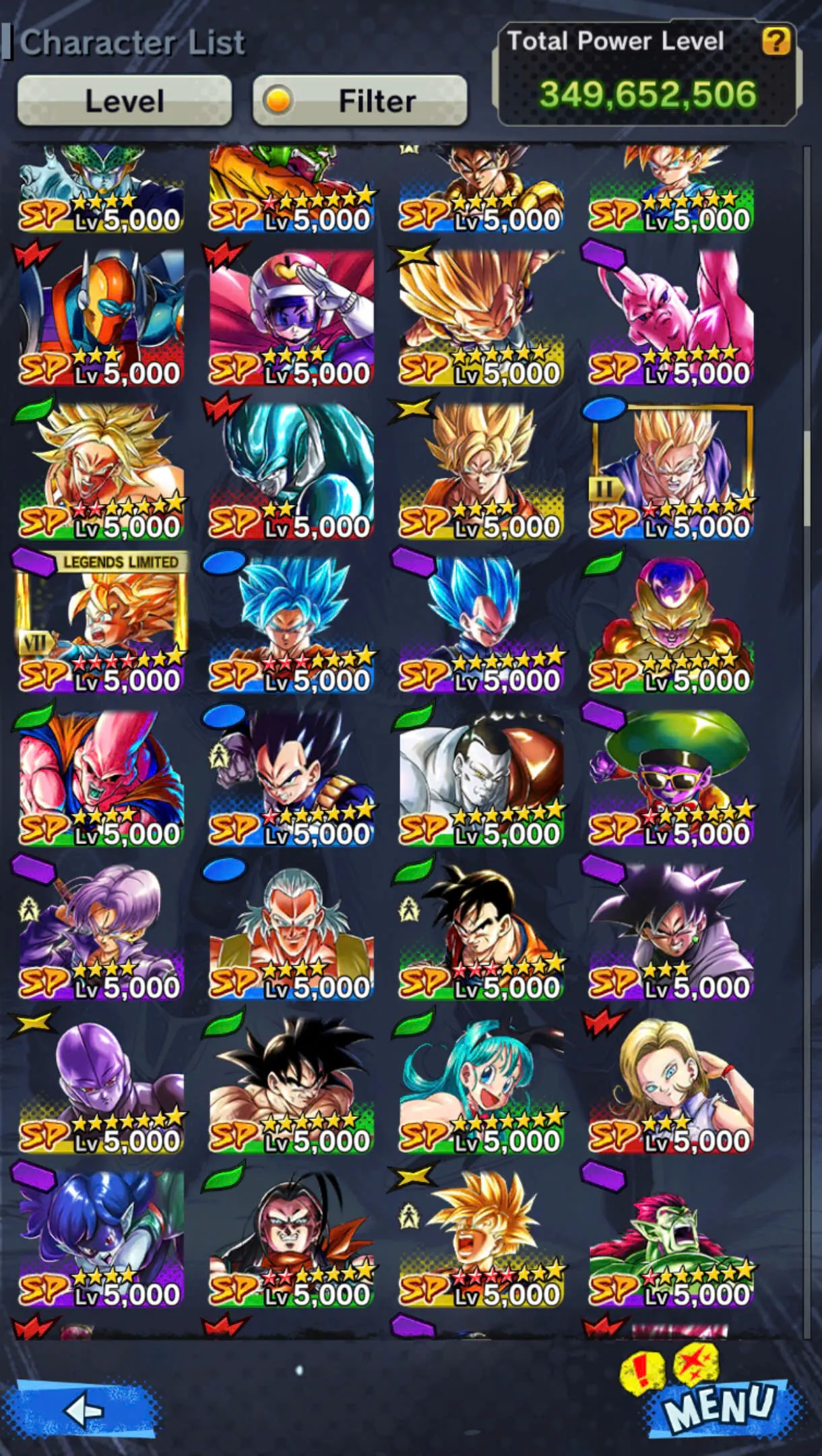 D146-IOS+Android- 3 UL+31 Legends+349 Millions Power+Ultimate Gohan Full Red Star+Vip Equipment+New Vegito+Baest Gohan+Gammar+Piccolo+Buu Kid Zenkai