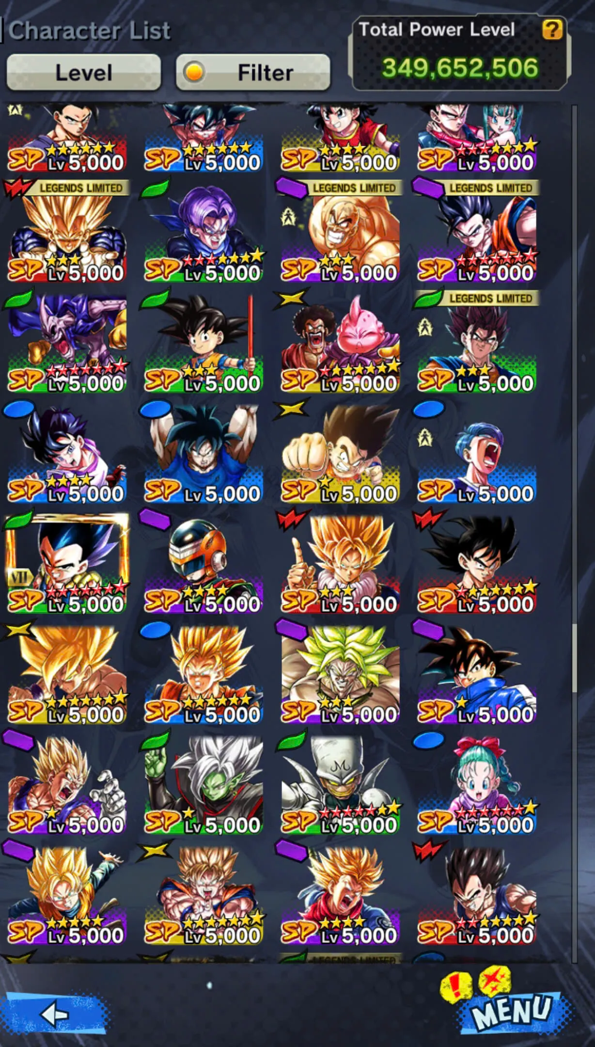 D146-IOS+Android- 3 UL+31 Legends+349 Millions Power+Ultimate Gohan Full Red Star+Vip Equipment+New Vegito+Baest Gohan+Gammar+Piccolo+Buu Kid Zenkai