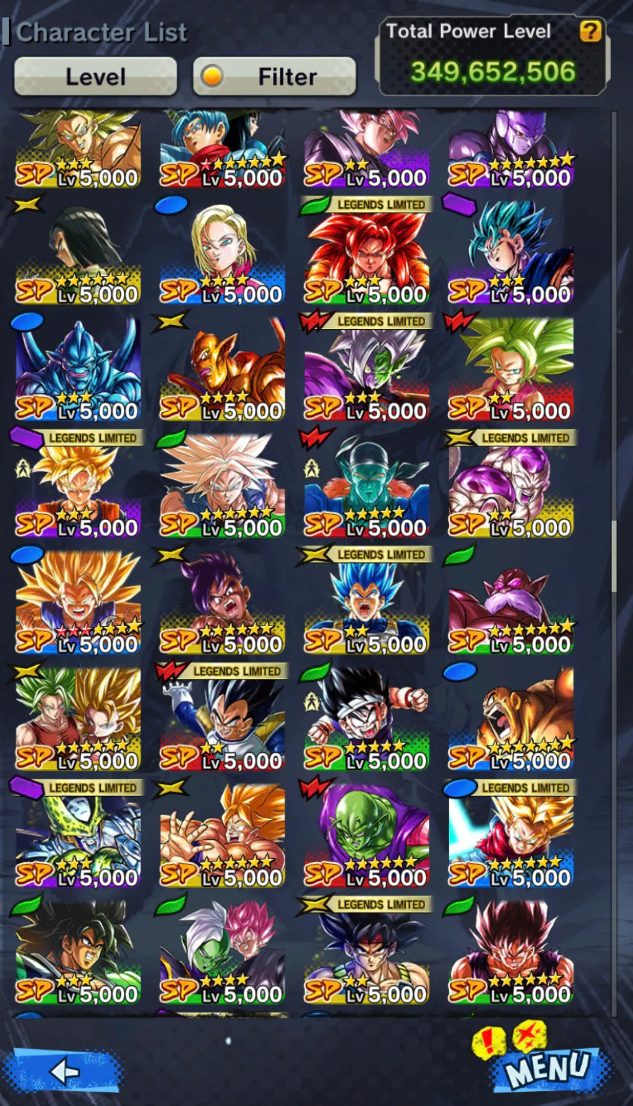 D146-IOS+Android- 3 UL+31 Legends+349 Millions Power+Ultimate Gohan Full Red Star+Vip Equipment+New Vegito+Baest Gohan+Gammar+Piccolo+Buu Kid Zenkai