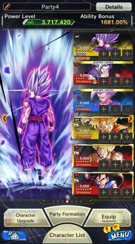 D149-IOS+Android-Team Gohan+UL Beast Gohan+17 Legends+Ultimate Gohan+New SS2 Goku+Beast Gohan+Soul+Event Farm CC+Have Equipment