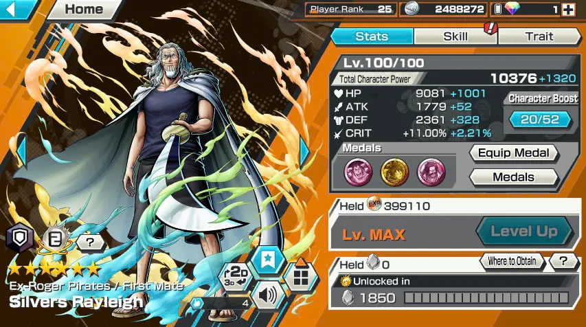 BR365-IOS+Android-1.854 Fragment+3 Ex Meta Max(Lucci+Kid Law+Shank V3)+Good Medal+Support 145%+Kaku Max+Rayleigh Max+New Uta+S-Hawk