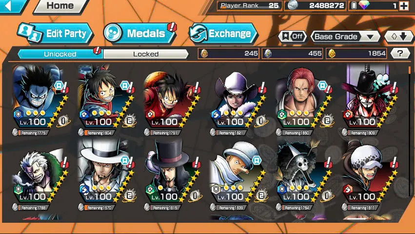 BR365-IOS+Android-1.854 Fragment+3 Ex Meta Max(Lucci+Kid Law+Shank V3)+Good Medal+Support 145%+Kaku Max+Rayleigh Max+New Uta+S-Hawk