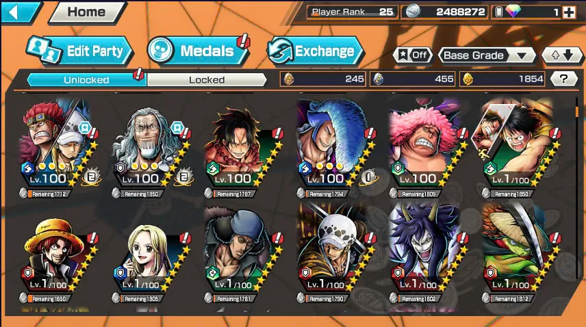 BR365-IOS+Android-1.854 Fragment+3 Ex Meta Max(Lucci+Kid Law+Shank V3)+Good Medal+Support 145%+Kaku Max+Rayleigh Max+New Uta+S-Hawk