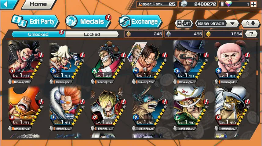 BR365-IOS+Android-1.854 Fragment+3 Ex Meta Max(Lucci+Kid Law+Shank V3)+Good Medal+Support 145%+Kaku Max+Rayleigh Max+New Uta+S-Hawk