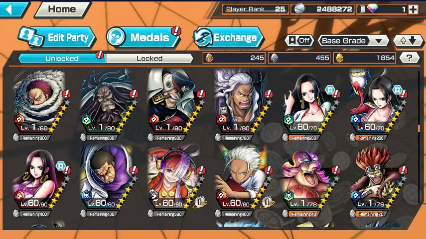 BR365-IOS+Android-1.854 Fragment+3 Ex Meta Max(Lucci+Kid Law+Shank V3)+Good Medal+Support 145%+Kaku Max+Rayleigh Max+New Uta+S-Hawk