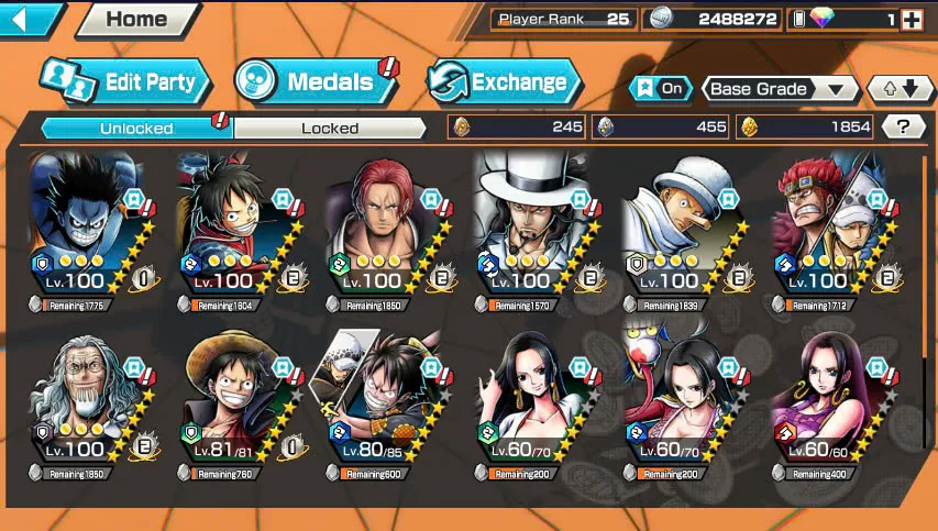 BR365-IOS+Android-1.854 Fragment+3 Ex Meta Max(Lucci+Kid Law+Shank V3)+Good Medal+Support 145%+Kaku Max+Rayleigh Max+New Uta+S-Hawk
