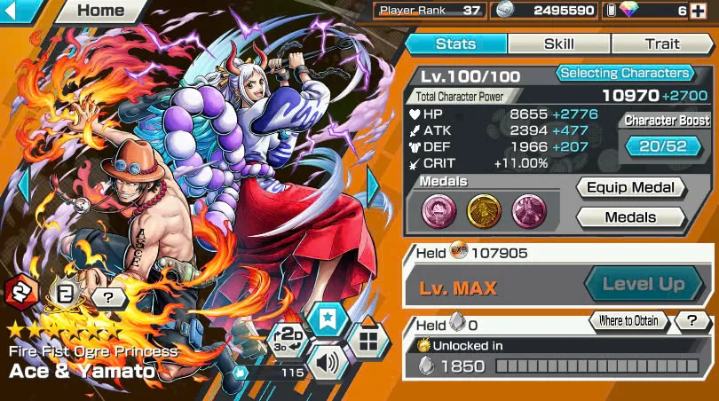 BR381-IOS+Android-Hyber Boost 16+9 Ex(Snake+Luffy Gear 5+Yamato Ace+Roger v2+Kid Law+Zoro+Shank Red+Big Mom+Shank v2)+Good Medal+Support 158%+Young Ray Max+New Uta+Kaku+Broggy+Bluneo+Ulti+Craker+Sanji+Shiryu+King Alber