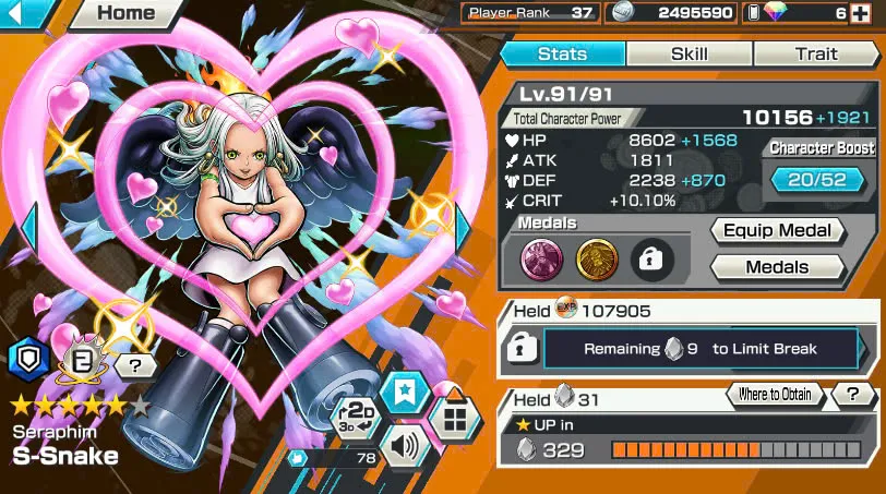 BR381-IOS+Android-Hyber Boost 16+9 Ex(Snake+Luffy Gear 5+Yamato Ace+Roger v2+Kid Law+Zoro+Shank Red+Big Mom+Shank v2)+Good Medal+Support 158%+Young Ray Max+New Uta+Kaku+Broggy+Bluneo+Ulti+Craker+Sanji+Shiryu+King Alber