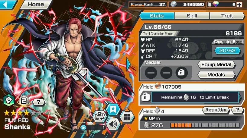 BR381-IOS+Android-Hyber Boost 16+9 Ex(Snake+Luffy Gear 5+Yamato Ace+Roger v2+Kid Law+Zoro+Shank Red+Big Mom+Shank v2)+Good Medal+Support 158%+Young Ray Max+New Uta+Kaku+Broggy+Bluneo+Ulti+Craker+Sanji+Shiryu+King Alber