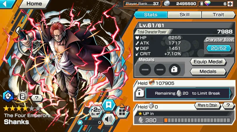 BR381-IOS+Android-Hyber Boost 16+9 Ex(Snake+Luffy Gear 5+Yamato Ace+Roger v2+Kid Law+Zoro+Shank Red+Big Mom+Shank v2)+Good Medal+Support 158%+Young Ray Max+New Uta+Kaku+Broggy+Bluneo+Ulti+Craker+Sanji+Shiryu+King Alber