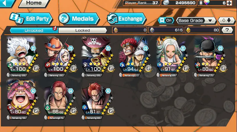 BR381-IOS+Android-Hyber Boost 16+9 Ex(Snake+Luffy Gear 5+Yamato Ace+Roger v2+Kid Law+Zoro+Shank Red+Big Mom+Shank v2)+Good Medal+Support 158%+Young Ray Max+New Uta+Kaku+Broggy+Bluneo+Ulti+Craker+Sanji+Shiryu+King Alber