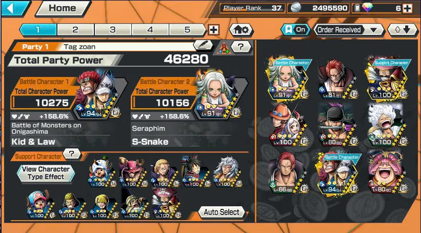 BR381-IOS+Android-Hyber Boost 16+9 Ex(Snake+Luffy Gear 5+Yamato Ace+Roger v2+Kid Law+Zoro+Shank Red+Big Mom+Shank v2)+Good Medal+Support 158%+Young Ray Max+New Uta+Kaku+Broggy+Bluneo+Ulti+Craker+Sanji+Shiryu+King Alber
