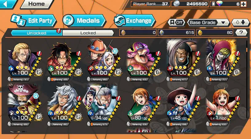 BR381-IOS+Android-Hyber Boost 16+9 Ex(Snake+Luffy Gear 5+Yamato Ace+Roger v2+Kid Law+Zoro+Shank Red+Big Mom+Shank v2)+Good Medal+Support 158%+Young Ray Max+New Uta+Kaku+Broggy+Bluneo+Ulti+Craker+Sanji+Shiryu+King Alber