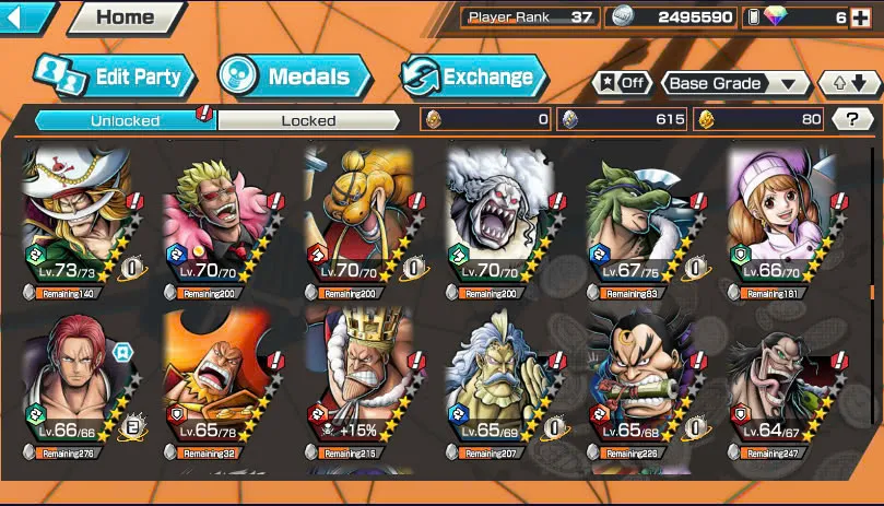 BR381-IOS+Android-Hyber Boost 16+9 Ex(Snake+Luffy Gear 5+Yamato Ace+Roger v2+Kid Law+Zoro+Shank Red+Big Mom+Shank v2)+Good Medal+Support 158%+Young Ray Max+New Uta+Kaku+Broggy+Bluneo+Ulti+Craker+Sanji+Shiryu+King Alber