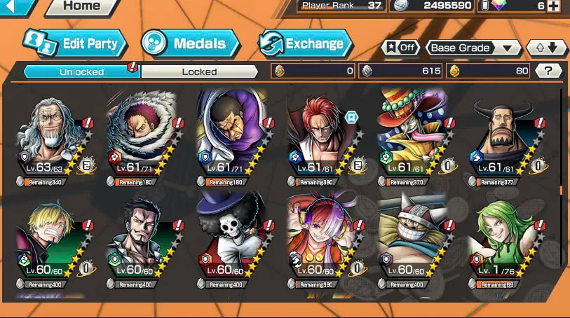 BR381-IOS+Android-Hyber Boost 16+9 Ex(Snake+Luffy Gear 5+Yamato Ace+Roger v2+Kid Law+Zoro+Shank Red+Big Mom+Shank v2)+Good Medal+Support 158%+Young Ray Max+New Uta+Kaku+Broggy+Bluneo+Ulti+Craker+Sanji+Shiryu+King Alber