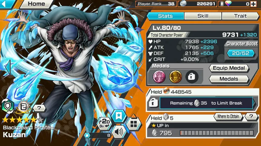 BR398-Hyber 12+8 Ex(Kuzan+Shank v4+Luffy Gear 5+Yamato Ace+Yamato Red+Kid Law+Shank v3+Akainu)+Good Medal+Support 148%+S-Bear+Egghead Zoro+Egghead Luffy+S-Hawk+Kaku+Pacifista
