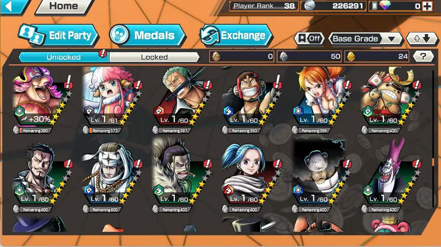 BR398-Hyber 12+8 Ex(Kuzan+Shank v4+Luffy Gear 5+Yamato Ace+Yamato Red+Kid Law+Shank v3+Akainu)+Good Medal+Support 148%+S-Bear+Egghead Zoro+Egghead Luffy+S-Hawk+Kaku+Pacifista