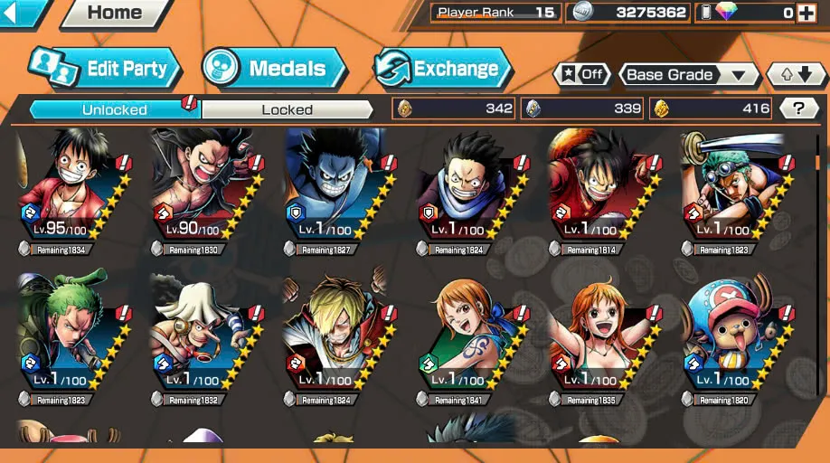 BR404-IOS+Android-3 Ex Meta Max(Sabo+Kuzan+Zoro)+414 Frag+Good Medal+Koby Max+New Nami Max+Garp Max+Jabra+Egghead Zoro+Kaku+Oden+Pacifista+Dorry+Sanji+Lilith