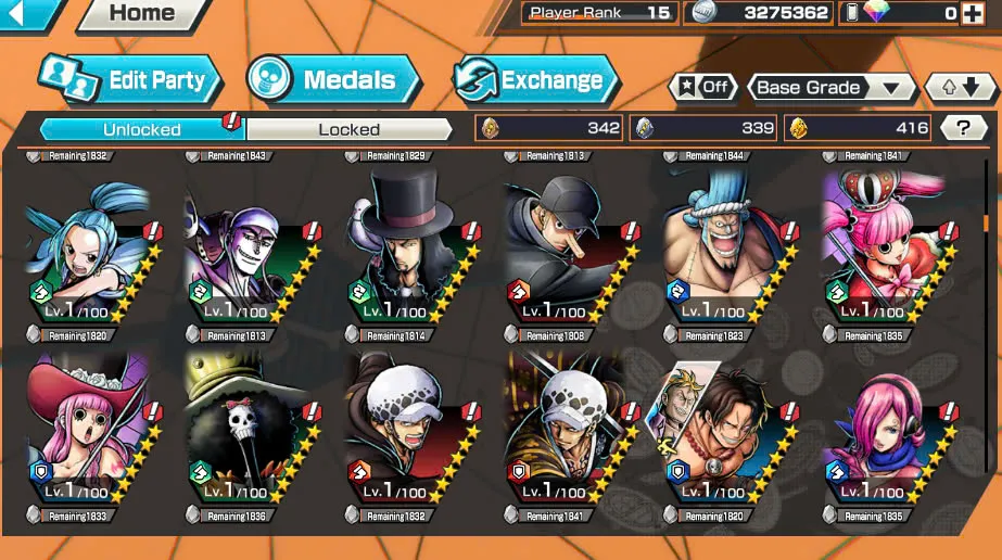 BR404-IOS+Android-3 Ex Meta Max(Sabo+Kuzan+Zoro)+414 Frag+Good Medal+Koby Max+New Nami Max+Garp Max+Jabra+Egghead Zoro+Kaku+Oden+Pacifista+Dorry+Sanji+Lilith