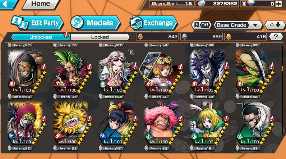 BR404-IOS+Android-3 Ex Meta Max(Sabo+Kuzan+Zoro)+414 Frag+Good Medal+Koby Max+New Nami Max+Garp Max+Jabra+Egghead Zoro+Kaku+Oden+Pacifista+Dorry+Sanji+Lilith