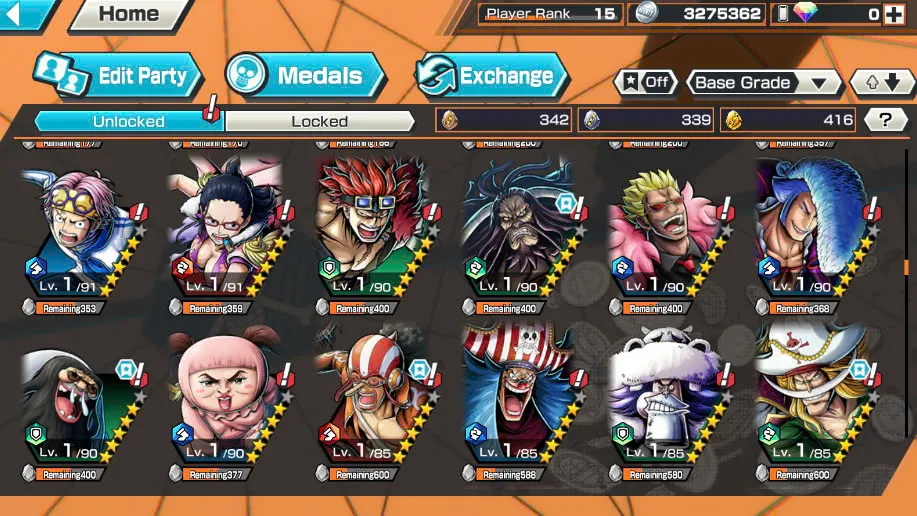 BR404-IOS+Android-3 Ex Meta Max(Sabo+Kuzan+Zoro)+414 Frag+Good Medal+Koby Max+New Nami Max+Garp Max+Jabra+Egghead Zoro+Kaku+Oden+Pacifista+Dorry+Sanji+Lilith