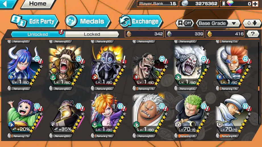 BR404-IOS+Android-3 Ex Meta Max(Sabo+Kuzan+Zoro)+414 Frag+Good Medal+Koby Max+New Nami Max+Garp Max+Jabra+Egghead Zoro+Kaku+Oden+Pacifista+Dorry+Sanji+Lilith