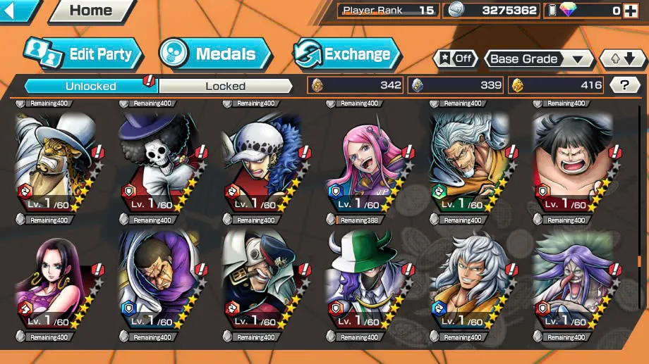 BR404-IOS+Android-3 Ex Meta Max(Sabo+Kuzan+Zoro)+414 Frag+Good Medal+Koby Max+New Nami Max+Garp Max+Jabra+Egghead Zoro+Kaku+Oden+Pacifista+Dorry+Sanji+Lilith