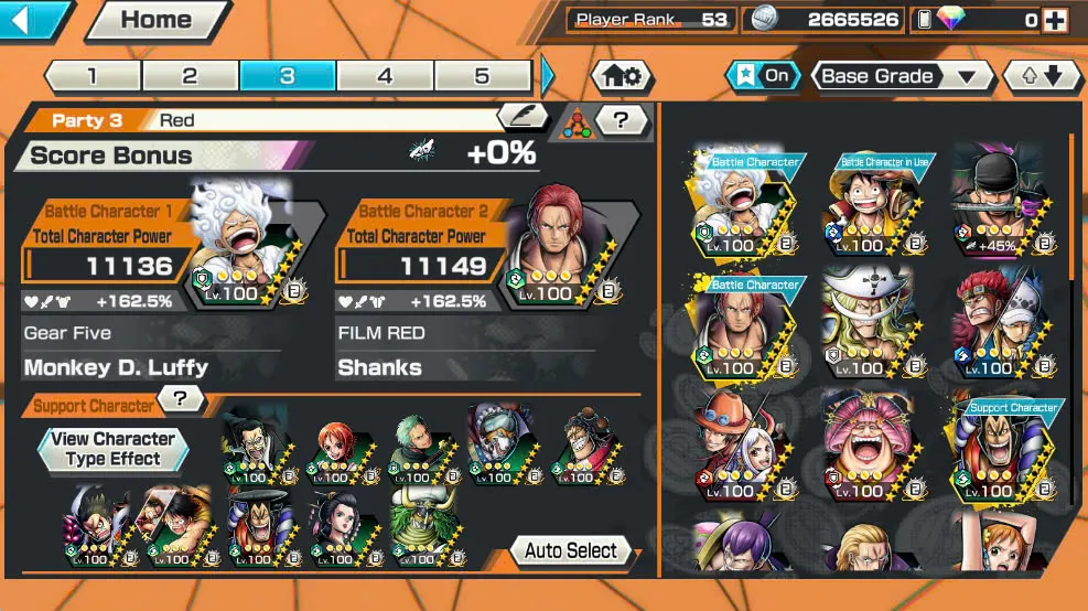 BR418-IOS+Android-Hyber Boost 56+10 Ex(Luffy Gear 5 +Yamato Ace+Kid Law+Shank Red+Luffy+Zoro+Yamato Red+Big Mom+White Beard+Oden)+Vip Medal+Support 163%+Many Bounty Festival Max+Donflamingo Max+Ben Beckman+Uta+King Alber+Bluneo+Kaku+Dorry