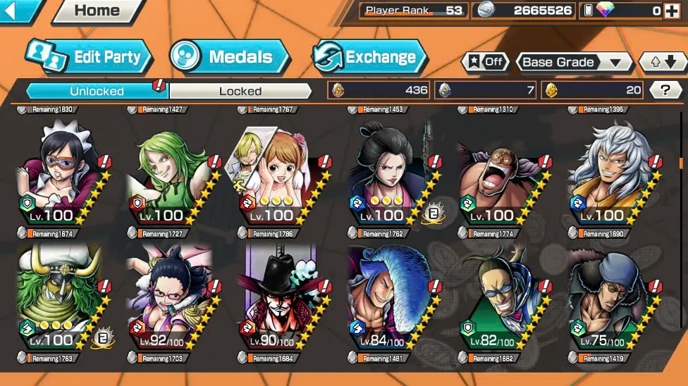 BR418-IOS+Android-Hyber Boost 56+10 Ex(Luffy Gear 5 +Yamato Ace+Kid Law+Shank Red+Luffy+Zoro+Yamato Red+Big Mom+White Beard+Oden)+Vip Medal+Support 163%+Many Bounty Festival Max+Donflamingo Max+Ben Beckman+Uta+King Alber+Bluneo+Kaku+Dorry