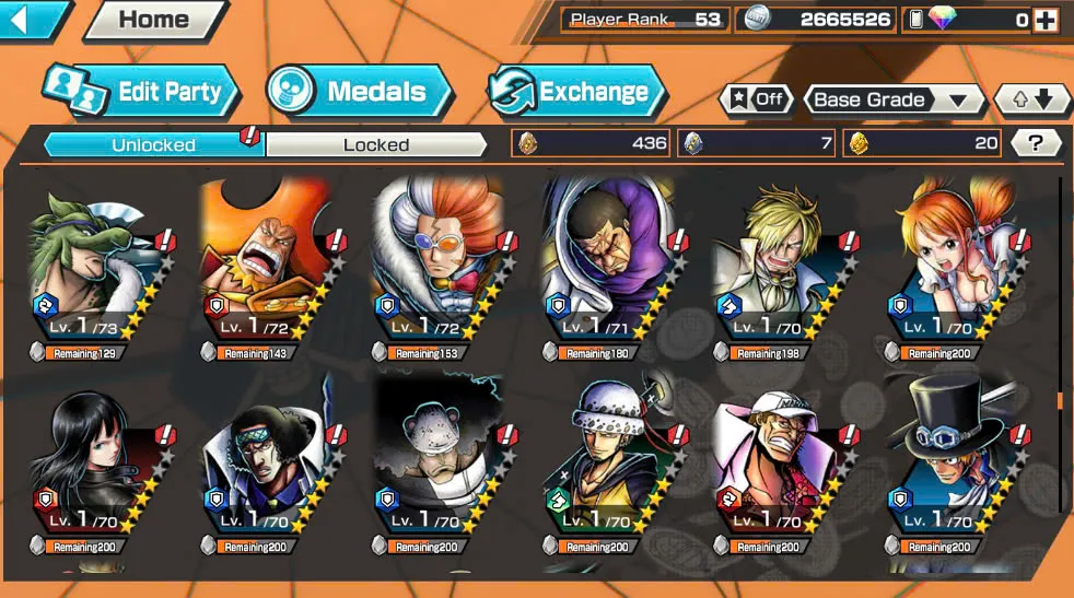 BR418-IOS+Android-Hyber Boost 56+10 Ex(Luffy Gear 5 +Yamato Ace+Kid Law+Shank Red+Luffy+Zoro+Yamato Red+Big Mom+White Beard+Oden)+Vip Medal+Support 163%+Many Bounty Festival Max+Donflamingo Max+Ben Beckman+Uta+King Alber+Bluneo+Kaku+Dorry