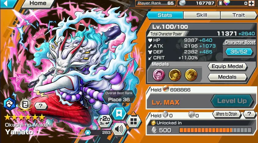 BR429-IOS+Android-Hyber Boost 63+Shank Full Boost 4+6 Ex(Garp+Lucci+Snake+Yamato v2 Boost 35/52+Kid Law)+Vip Medal-Color Medal+Support 158%+Ben Max+Craker Max+King Max+Young Ray Max+Koby+Tesoro+Egghead Zoro