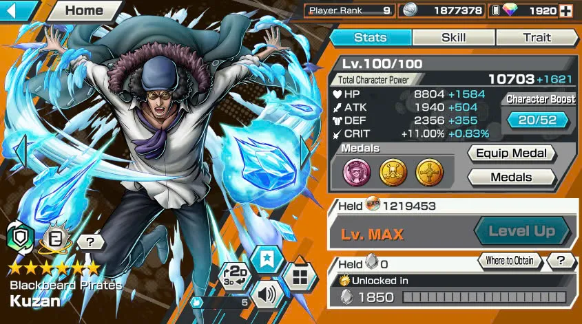 BR436-Android-1.900 Diamond RD+2 Ex Meta Max(Kuzan+Sabo)+Nice Items+Solo Fresh+Jabra+Egghead Zoro+New Sanji+Dorry+S-Hawk+Kaku+Noland