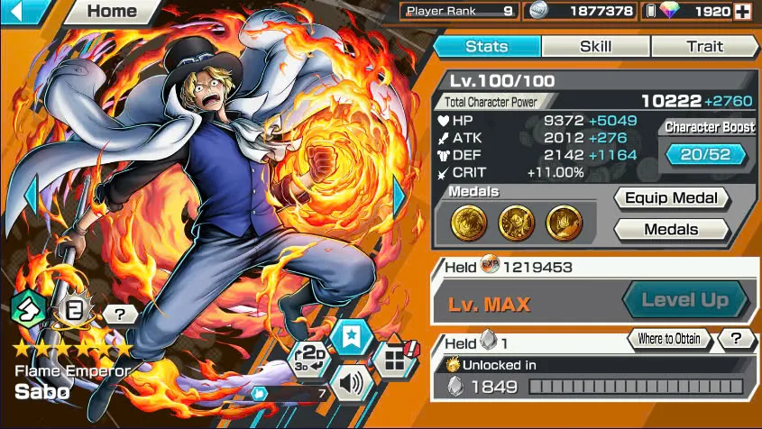 BR436-Android-1.900 Diamond RD+2 Ex Meta Max(Kuzan+Sabo)+Nice Items+Solo Fresh+Jabra+Egghead Zoro+New Sanji+Dorry+S-Hawk+Kaku+Noland
