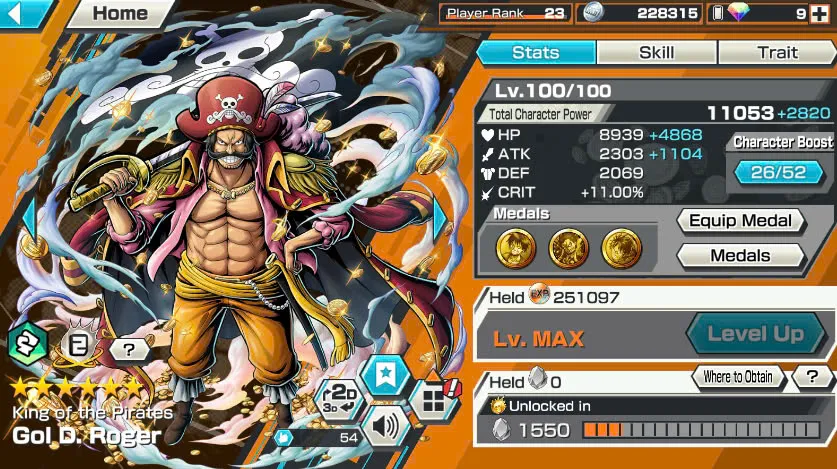 BR438-IOS+Android-All Meta 3 Ex(Shank v4 Max+Roger Max+Kuzan)+Good Medal+Support 152%+Jabra Max+Egghead Zoro Max+Oden Max+Rayleigh Max+Pacifista Max+D.Grap Max+Katakuri Max+3 Boa+S-Bear+Peros