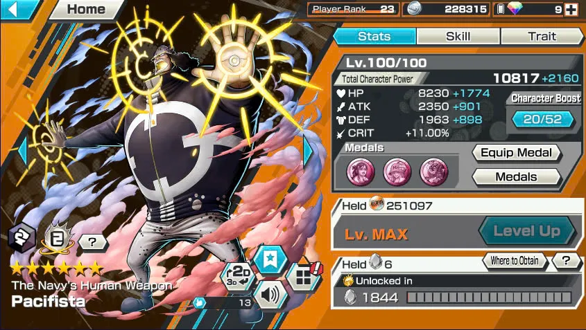 BR438-IOS+Android-All Meta 3 Ex(Shank v4 Max+Roger Max+Kuzan)+Good Medal+Support 152%+Jabra Max+Egghead Zoro Max+Oden Max+Rayleigh Max+Pacifista Max+D.Grap Max+Katakuri Max+3 Boa+S-Bear+Peros