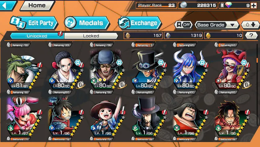 BR438-IOS+Android-All Meta 3 Ex(Shank v4 Max+Roger Max+Kuzan)+Good Medal+Support 152%+Jabra Max+Egghead Zoro Max+Oden Max+Rayleigh Max+Pacifista Max+D.Grap Max+Katakuri Max+3 Boa+S-Bear+Peros