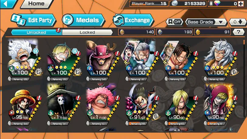 BR461-IOS+Android-5 Ex(Luffy Gear 5+Lucci+Zoro+Roger v2+Big Mom)+Good Medal Nice Item+Sanji Max+Egghead Luffy+Egghead Zoro+Egghead Sanji+S-Hawk+Jabra