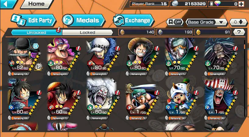 BR461-IOS+Android-5 Ex(Luffy Gear 5+Lucci+Zoro+Roger v2+Big Mom)+Good Medal Nice Item+Sanji Max+Egghead Luffy+Egghead Zoro+Egghead Sanji+S-Hawk+Jabra