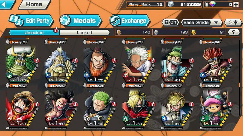 BR461-IOS+Android-5 Ex(Luffy Gear 5+Lucci+Zoro+Roger v2+Big Mom)+Good Medal Nice Item+Sanji Max+Egghead Luffy+Egghead Zoro+Egghead Sanji+S-Hawk+Jabra
