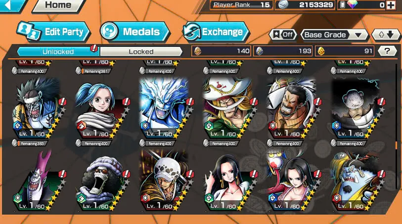 BR461-IOS+Android-5 Ex(Luffy Gear 5+Lucci+Zoro+Roger v2+Big Mom)+Good Medal Nice Item+Sanji Max+Egghead Luffy+Egghead Zoro+Egghead Sanji+S-Hawk+Jabra