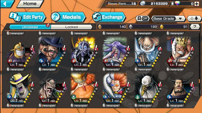BR461-IOS+Android-5 Ex(Luffy Gear 5+Lucci+Zoro+Roger v2+Big Mom)+Good Medal Nice Item+Sanji Max+Egghead Luffy+Egghead Zoro+Egghead Sanji+S-Hawk+Jabra