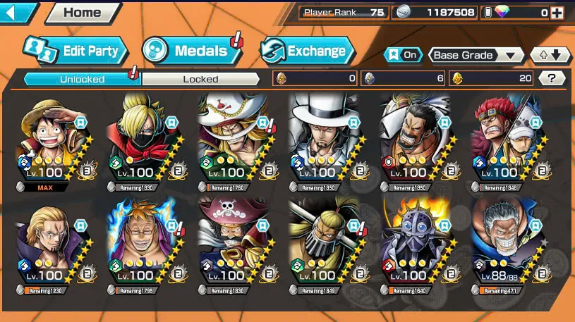 BR464-IOS+Android-Hyber Boost 66+Luffy Full Boost 4+5 Ex(Garp+Lucci+Roger v2+Kid Law)+Vip Medal+Support 164%+Many Bounty Festival Max(Sabo Stembede+Ben Beckman+King+Young Ray+Donflamingo)
