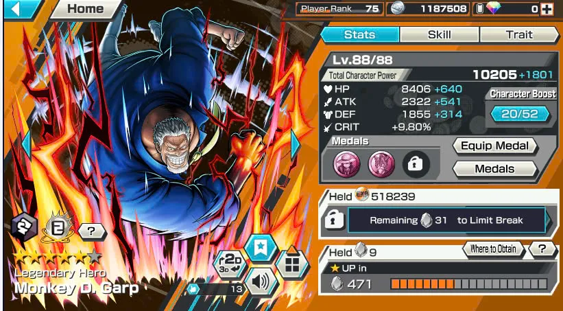 BR464-IOS+Android-Hyber Boost 66+Luffy Full Boost 4+5 Ex(Garp+Lucci+Roger v2+Kid Law)+Vip Medal+Support 164%+Many Bounty Festival Max(Sabo Stembede+Ben Beckman+King+Young Ray+Donflamingo)