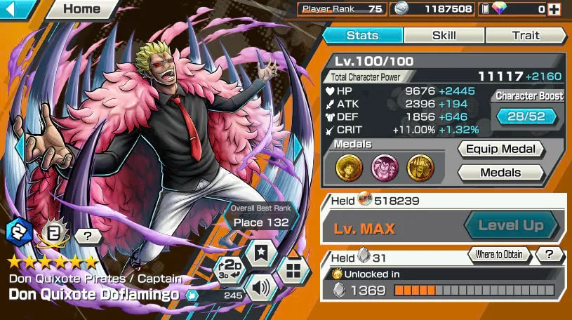 BR464-IOS+Android-Hyber Boost 66+Luffy Full Boost 4+5 Ex(Garp+Lucci+Roger v2+Kid Law)+Vip Medal+Support 164%+Many Bounty Festival Max(Sabo Stembede+Ben Beckman+King+Young Ray+Donflamingo)