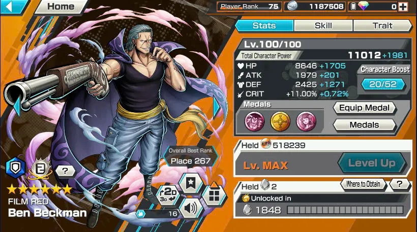 BR464-IOS+Android-Hyber Boost 66+Luffy Full Boost 4+5 Ex(Garp+Lucci+Roger v2+Kid Law)+Vip Medal+Support 164%+Many Bounty Festival Max(Sabo Stembede+Ben Beckman+King+Young Ray+Donflamingo)