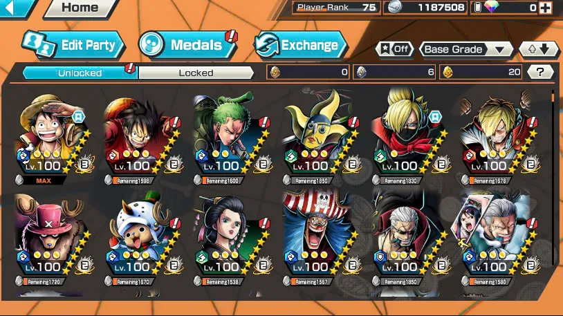 BR464-IOS+Android-Hyber Boost 66+Luffy Full Boost 4+5 Ex(Garp+Lucci+Roger v2+Kid Law)+Vip Medal+Support 164%+Many Bounty Festival Max(Sabo Stembede+Ben Beckman+King+Young Ray+Donflamingo)