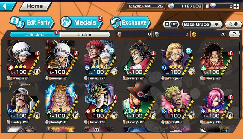 BR464-IOS+Android-Hyber Boost 66+Luffy Full Boost 4+5 Ex(Garp+Lucci+Roger v2+Kid Law)+Vip Medal+Support 164%+Many Bounty Festival Max(Sabo Stembede+Ben Beckman+King+Young Ray+Donflamingo)
