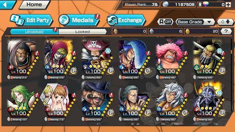 BR464-IOS+Android-Hyber Boost 66+Luffy Full Boost 4+5 Ex(Garp+Lucci+Roger v2+Kid Law)+Vip Medal+Support 164%+Many Bounty Festival Max(Sabo Stembede+Ben Beckman+King+Young Ray+Donflamingo)