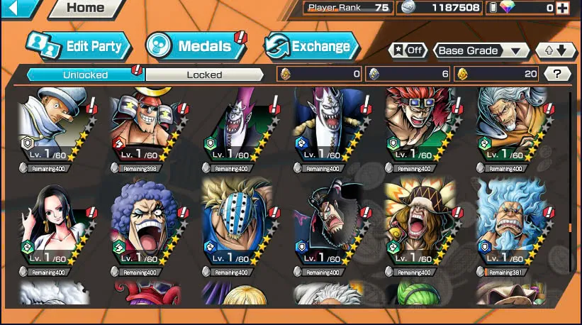 BR464-IOS+Android-Hyber Boost 66+Luffy Full Boost 4+5 Ex(Garp+Lucci+Roger v2+Kid Law)+Vip Medal+Support 164%+Many Bounty Festival Max(Sabo Stembede+Ben Beckman+King+Young Ray+Donflamingo)