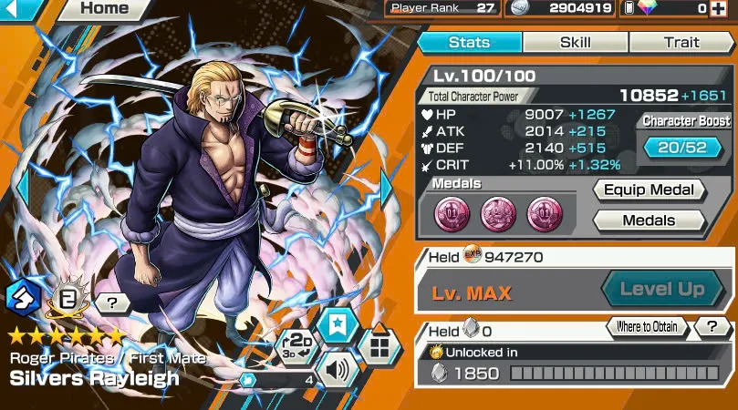 BR465-IOS+Android-2 Ex Meta Max(Shank v4+Roger)+Good Medal+Support 135%+Oden Max+Rayleigh Max+King Max+Robin Max+Craker Max+Donflamingo Max+Young Ray Max+Jabra+S-Beard